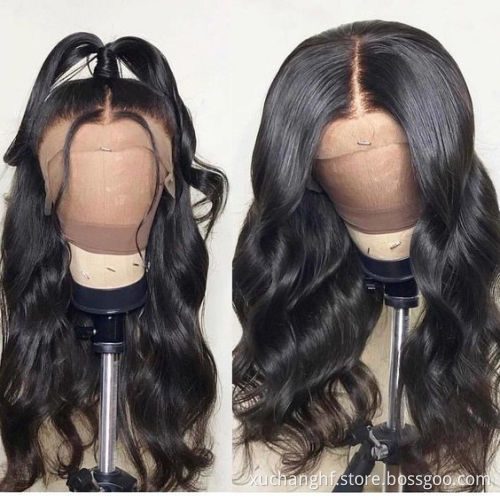 100% Brazilian Virgin Human Hair Transparent Swiss Lace Wig HD Body Wave Curly Lace Front wigs for Black Women
